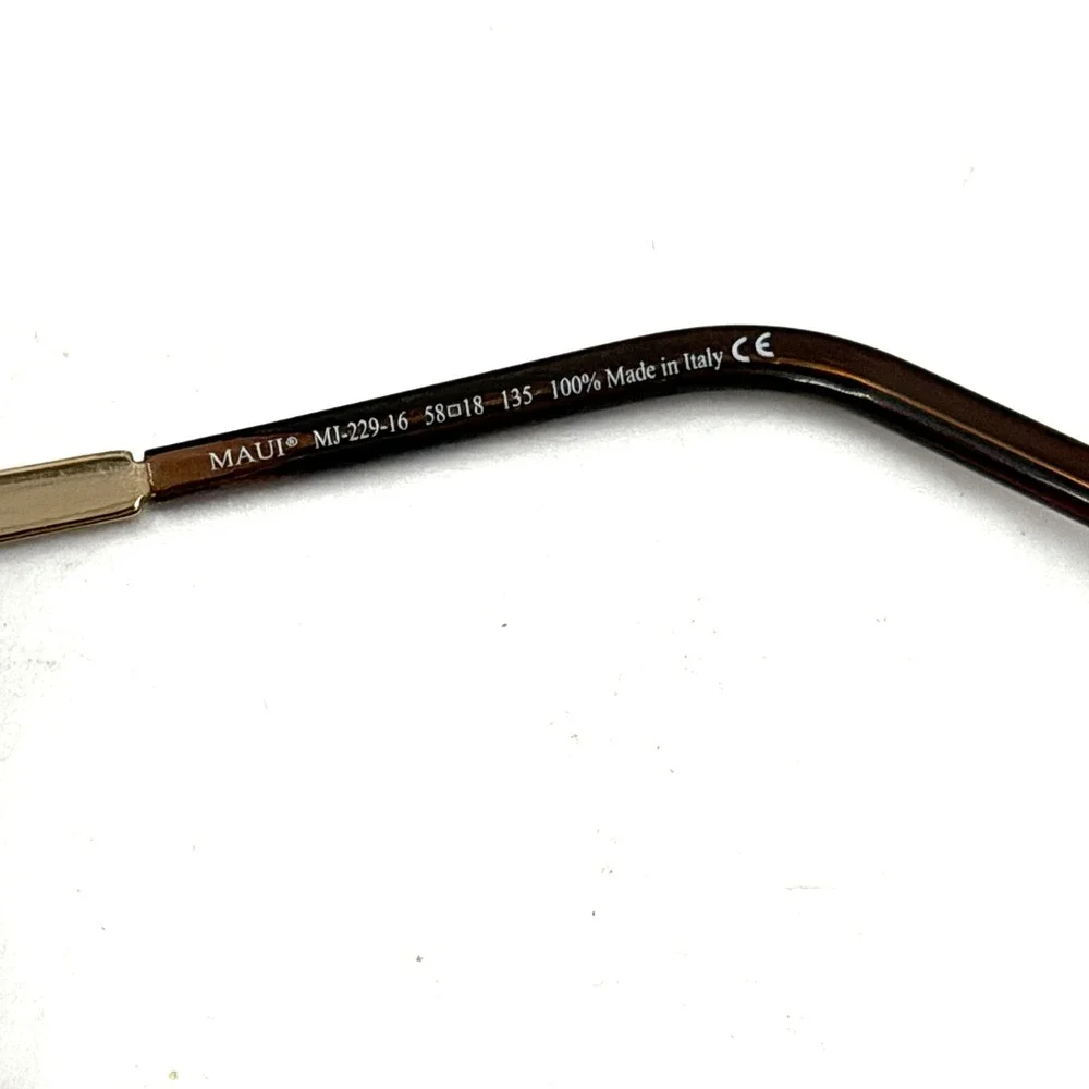 Maui Jim Mahina Sunglasses Gold Alloy Aviator Polarized Metal Frame MJ-229-16